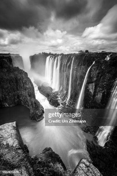 victoria falls from zambia site - victoria falls sunset stock pictures, royalty-free photos & images