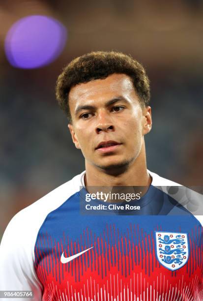 Dele Alli of England looks on after the 2018 FIFA World Cup Russia group G match between England and Belgium at Kaliningrad Stadium on June 28, 2018...