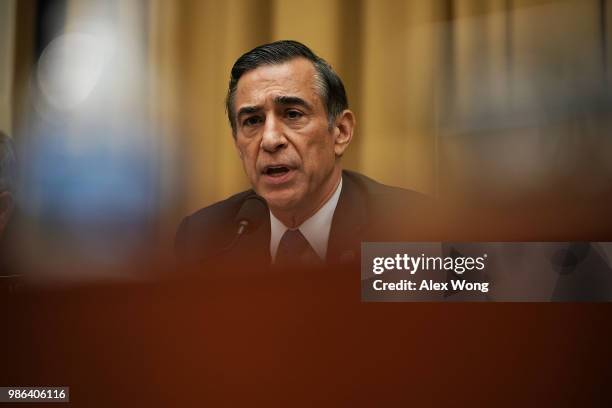 Rep. Darrell Issa speaks during a hearing before the House Judiciary Committee June 28, 2018 on Capitol Hill in Washington, DC. The committee held a...
