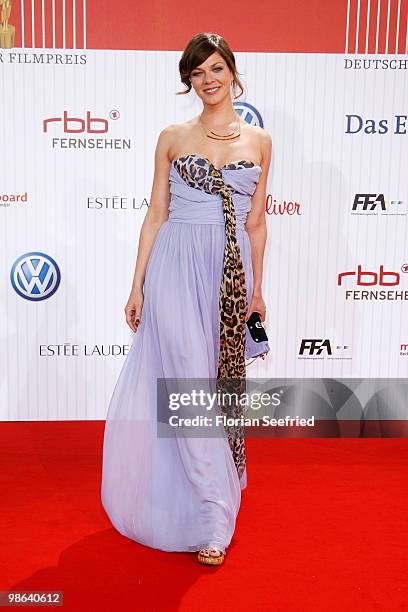 Actress Jessica Schwarz attends the German film award at Friedrichstadtpalast on April 23, 2010 in Berlin, Germany.