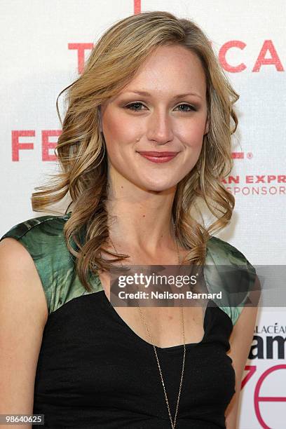 Actress Kerry Bishe attends the premiere of "Nice Guy Johnny" during The 2010 Tribeca Film Festival at the Tribeca Performing Arts Center on April...