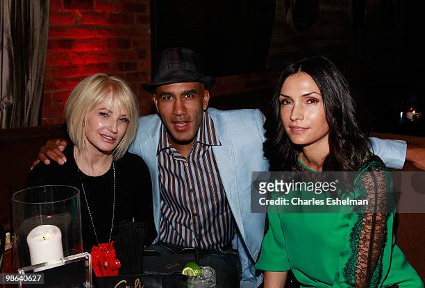 Actress Ellen Barkin, producer Bill Perkins and actress Famke Janssen attend the after party for the premiere of "The Chameleon" during The 2010...