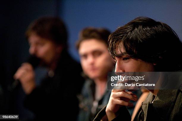 Actor Ezra Miller attends the Apple Store Soho Presents Meet The Filmmaker: Producer's Panel the at Apple Store Soho on April 23, 2010 in New York...