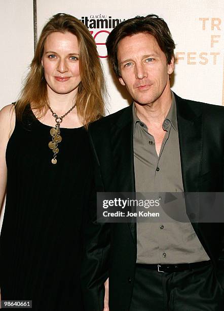 Actor Andrew McCarthy and Dolores Rice attend the premiere of "Nice Guy Johnny" during The 2010 Tribeca Film Festival at the Tribeca Performing Arts...