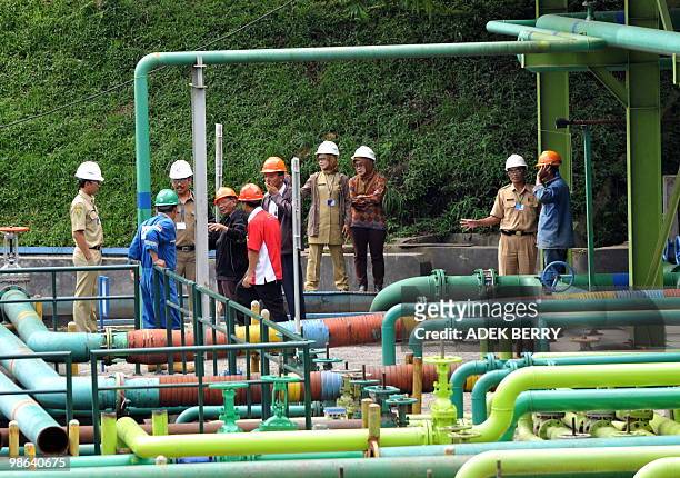 Government officials of environmental departement visit PT. Pertamina Geothermal Energy in Kamojang on April 22, 2010. Indonesia has launched an...