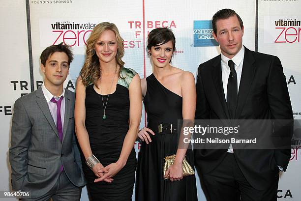 Actors Matt Bush, Kerry Bishe, Anna Wood and Edward Burns attend the premiere of "Nice Guy Johnny" during The 2010 Tribeca Film Festival at the...