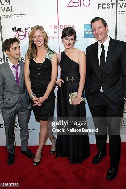 Actors Matt Bush, Kerry Bishe, Anna Wood and Edward Burns attend the premiere of "Nice Guy Johnny" during The 2010 Tribeca Film Festival at the...