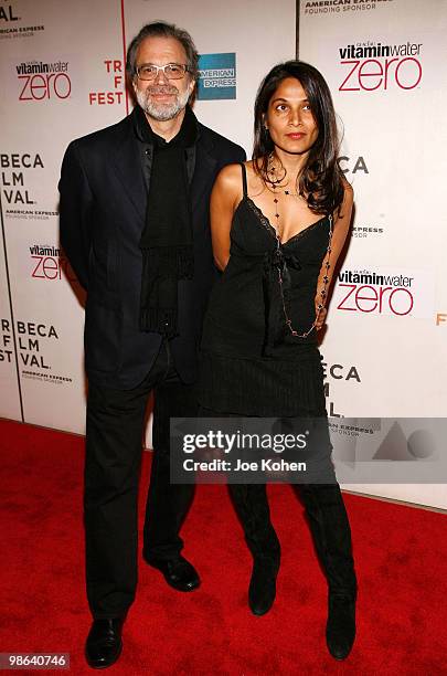 Artist Clifford Ross and Gayatri Devi attend the premiere of "Nice Guy Johnny" during The 2010 Tribeca Film Festival at the Tribeca Performing Arts...