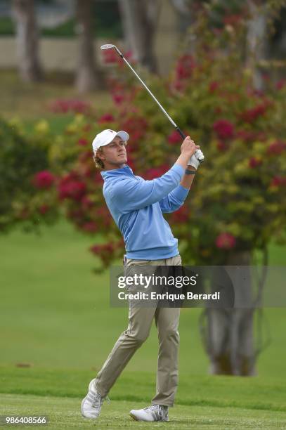 Austin Smotherman of the United States hits from the ninth fairway during the third round of the PGA TOUR Latinoamerica 59º Abierto Mexicano de Golf...