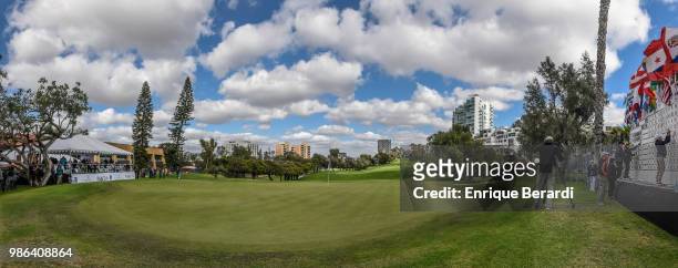 Panoramic view of the 18th hole during the third round of the PGA TOUR Latinoamerica 59º Abierto Mexicano de Golf at Club Campestre Tijuana on March...