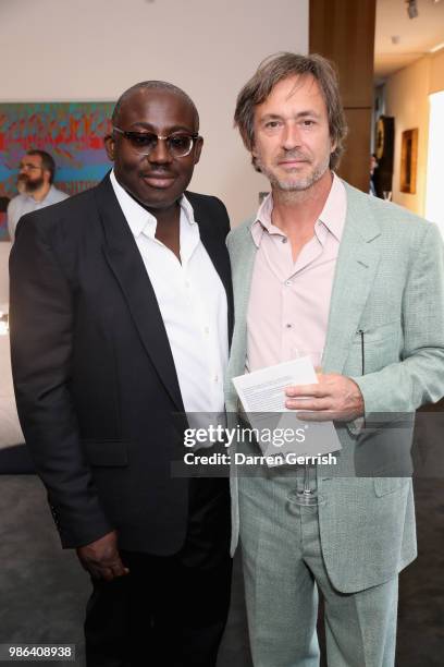 Edward Enninful and Marc Newson attend the Chancellor's Circle Reception and Dinner at Royal College of Art on June 28, 2018 in London, England.