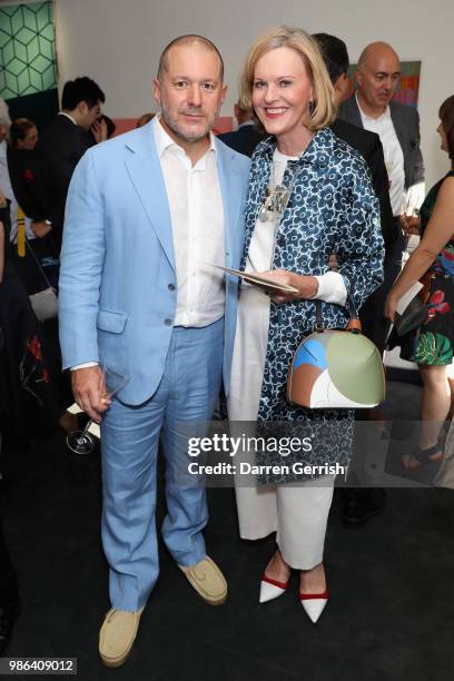 Vicki Conran and Jony Ive attend the Chancellor's Circle Reception and Dinner at Royal College of Art on June 28, 2018 in London, England.