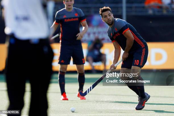 Valentin Verga of Holland during the Champions Trophy match between Holland v Australia at the Hockeyclub Breda on June 28, 2018 in Breda Netherlands