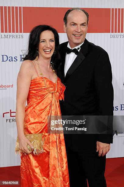 Actor Herbert Knaup and wife Christiane Knaup attend the 'German film award 2010' at Friedrichstadtpalast on April 23, 2010 in Berlin, Germany.