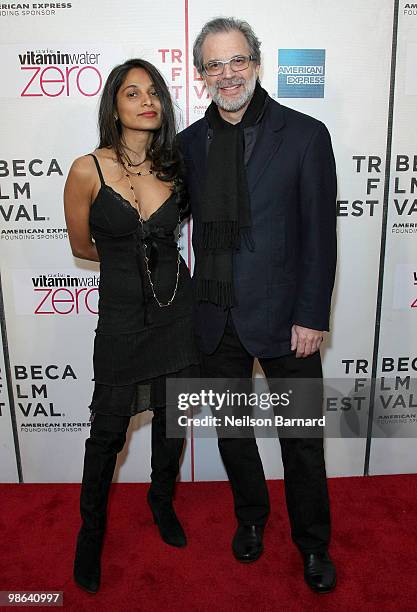 Artist Clifford Ross and Gayatri Devi attend the premiere of "Nice Guy Johnny" during The 2010 Tribeca Film Festival at the Tribeca Performing Arts...