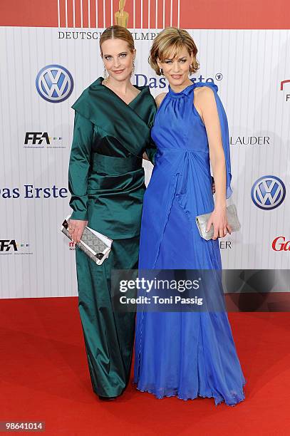 Actress Diana Amft and actress Gesine Cukrowski attend the 'German film award 2010' at Friedrichstadtpalast on April 23, 2010 in Berlin, Germany.