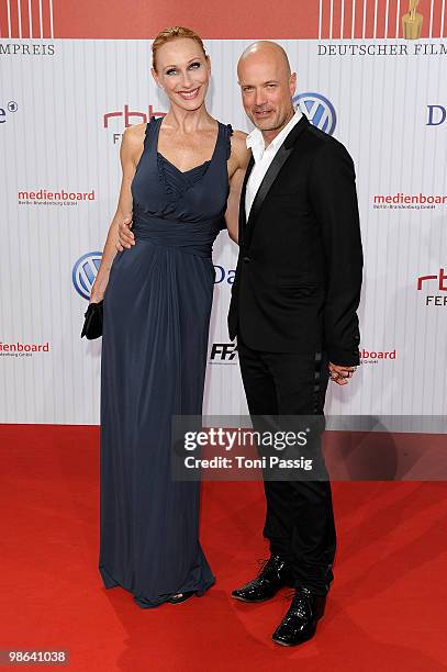 Actress Andrea Sawatzki and husband Christian Berkel attend the 'German film award 2010' at Friedrichstadtpalast on April 23, 2010 in Berlin, Germany.