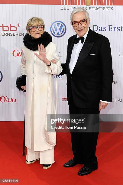 Sir Ken Adam and wife attend the 'German film award 2010' at Friedrichstadtpalast on April 23, 2010 in Berlin, Germany.