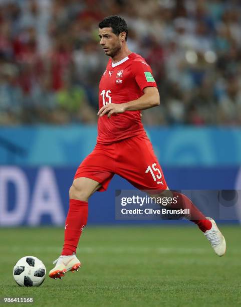 Blerim Dzemaili of Switzerland in action during the 2018 FIFA World Cup Russia group E match between Switzerland and Costa Rica at Nizhniy Novgorod...