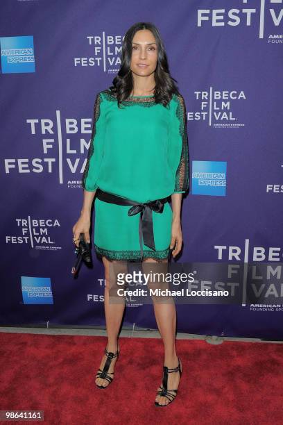 Actress Famke Janssen attends the premiere of "The Chameleon" during the 2010 Tribeca Film Festival at the School of Visual Arts Theater on April 23,...