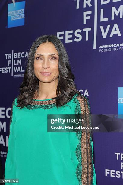 Actress Famke Janssen attends the premiere of "The Chameleon" during the 2010 Tribeca Film Festival at the School of Visual Arts Theater on April 23,...