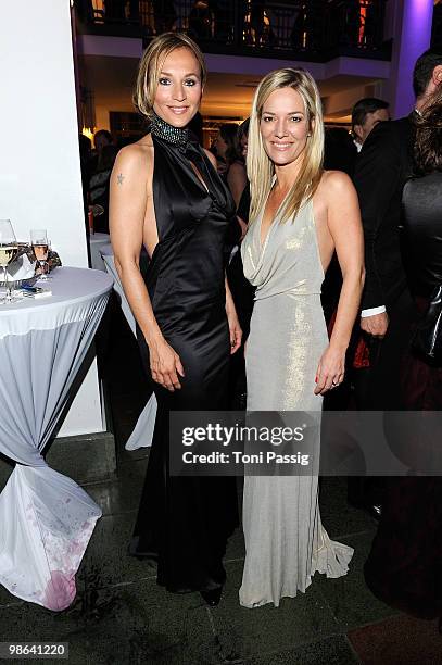 Caroline Beil and Jessica Stockmann attend the aftershow party of 'German film award' at Friedrichstadtpalast on April 23, 2010 in Berlin, Germany.