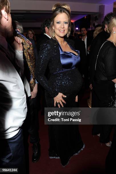 Barbara Schoeneberger attends the aftershow party of 'German film award' at Friedrichstadtpalast on April 23, 2010 in Berlin, Germany.