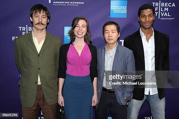 Daniel O'Keefe, Megan McKenna, director Lee Isaac Chung, and Kenyon Adams attend the premiere of "Lucky Life" during The 2010 Tribeca Film Festival...