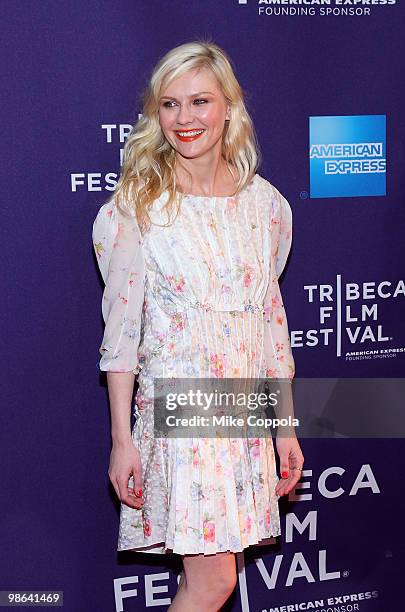 Actress Kirsten Dunst attends the "Between The Lines" premiere at Village East Cinema on April 23, 2010 in New York, New York.