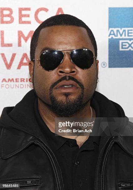 Director Ice Cube attends the "Straight Outta L.A." premiere during the 9th Annual Tribeca Film Festival at Borough of Manhattan Community College on...