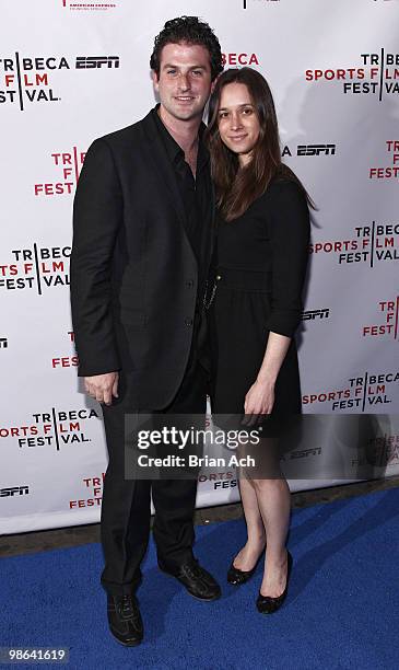 Jared Cohen and Rebecca Zubaty attend the "Straight Outta L.A." premiere after party during the 9th Annual Tribeca Film Festival at Marquee on April...