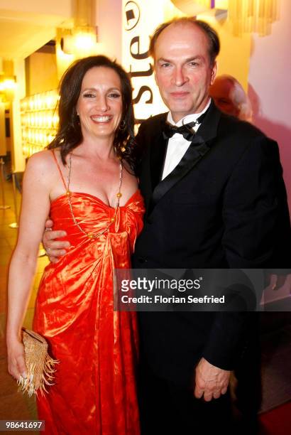 Herbert Knaup and wife Christiane attend the afterparty of the German film award, "Deutscher Filmpreis" at Friedrichstadtpalast on April 23, 2010 in...