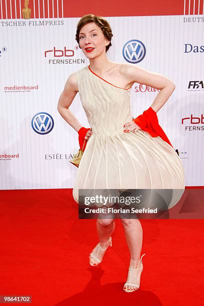 Actress Katharina Schuettler attends the German film award at Friedrichstadtpalast on April 23, 2010 in Berlin, Germany.