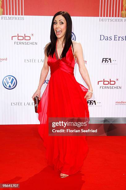 Host Anastasia Zampounidis attends the German film award at Friedrichstadtpalast on April 23, 2010 in Berlin, Germany.