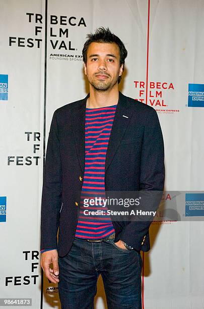 Actor Phillip Rhys attends the "The Space Between" premiere during the 9th Annual Tribeca Film Festival at Clearview Chelsea Cinemas on April 23,...