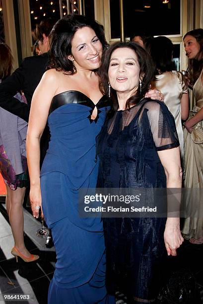 Minu Barati-Fischer and actress Hannelore Elsner attend the afterparty of the German film award, "Deutscher Filmpreis" at Friedrichstadtpalast on...