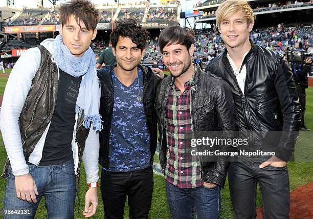 Alexander Noyes, Jason Rosen, Michael Bruno , Andrew Lee visit Citi Field on April 23, 2010 in the Borough of Queens in New York City.