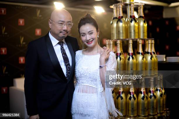 Actor Xu Zheng and wife actress Tao Hong attend the Awarding Ceremony of Asian New Talent Award during the 21st Shanghai International Film Festival...