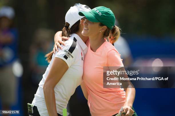 Jaye Marie Green of the United States after her round during the first round of the 2018 KPMG Women's PGA Championship at Kemper Lakes Golf Club on...