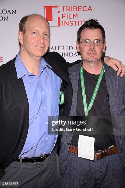 Vice President of Programs at the Sloan Foundation, Doron Weber , and award recipient, writer/director Christopher Eigeman attend the TFI Awards...