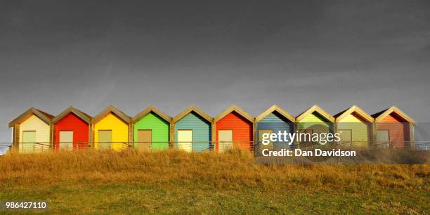 blyth huts widescreen - blyth stock pictures, royalty-free photos & images