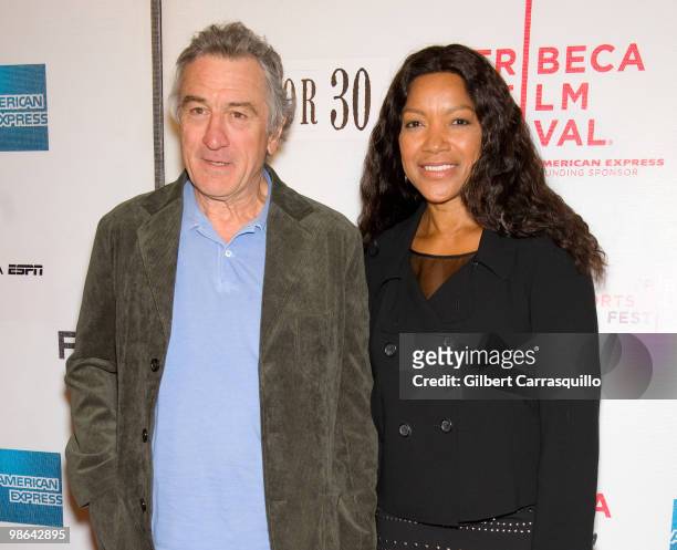 Tribeca Film Festival co-fonder Robert De Niro and Grace Hightower attend the "Straight Outta L.A." premiere at Tribeca Performing Arts Center on...