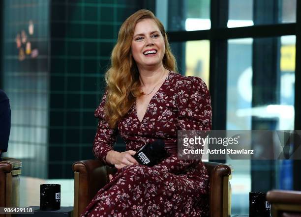 Actress Amy Adams discusses the HBO TV series 'Sharp Objects' at Build Studio on June 28, 2018 in New York City.