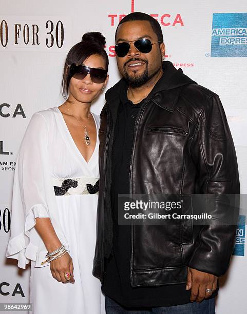 Kimberly Woodruff and director Ice Cube attend the "Straight Outta L.A." premiere at Tribeca Performing Arts Center on April 23, 2010 in New York,...
