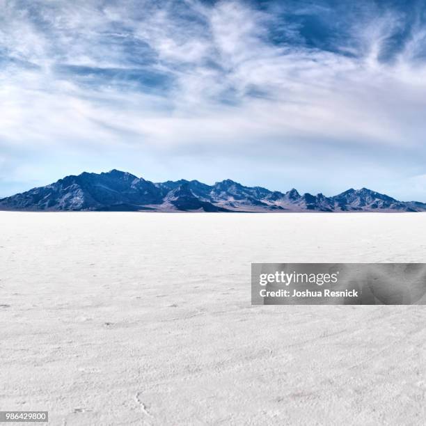 bonneville salt flats with blue sky - bonneville salt flats 個照片及圖片檔