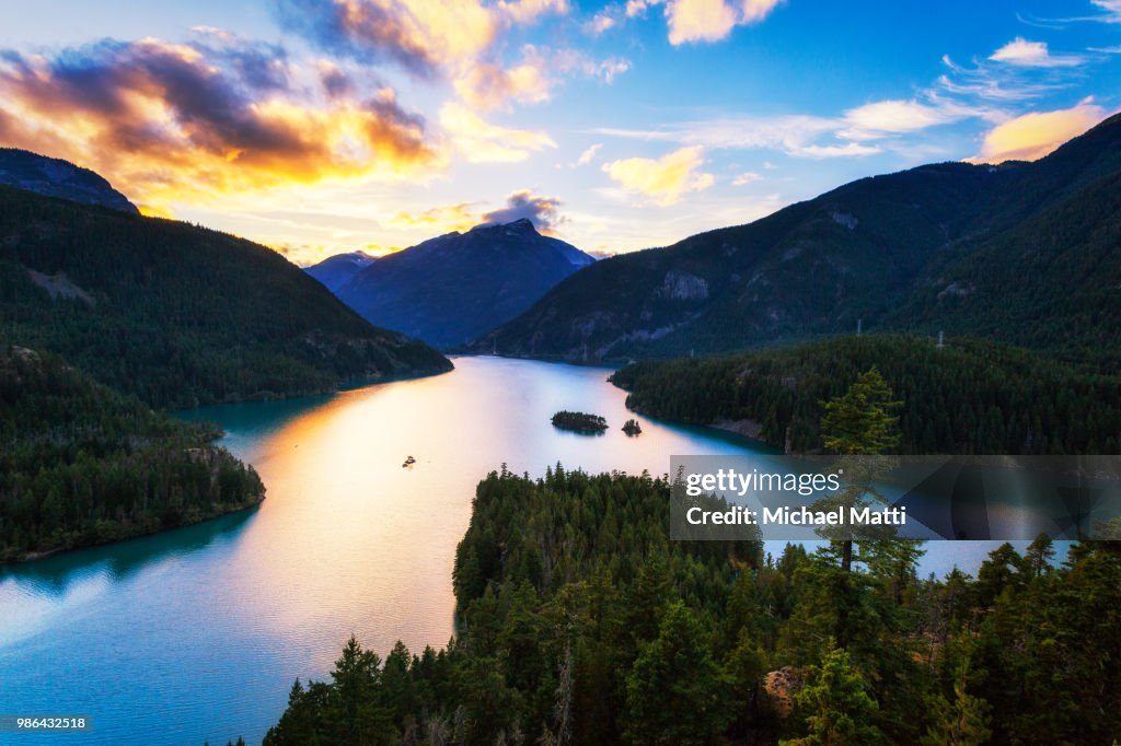 Diablo Lake in the North Cascades Sunset by Michael Matti