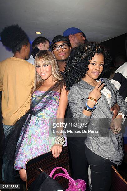 Adrienne Bailon, Neyo and Teyana Taylor attend the Highline Ballroom on April 22, 2010 in New York City.