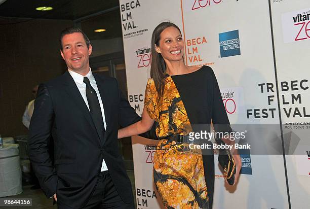 Edward Burns and Christy Turlington attend the "Nice Guy Johnny" premiere during the 9th Annual Tribeca Film Festival at Borough of Manhattan...