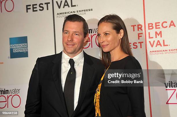 Edward Burns and Christy Turlington attend the "Nice Guy Johnny" premiere during the 9th Annual Tribeca Film Festival at Borough of Manhattan...