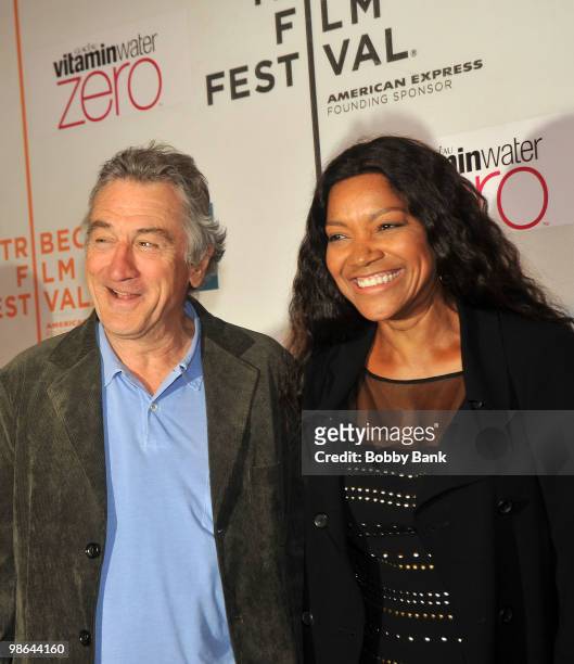 Robert De Niro and Grace Hightower attend the "Nice Guy Johnny" premiere during the 9th Annual Tribeca Film Festival at Borough of Manhattan...
